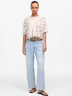 NWT 23 Low-Slung Baggy Crop Jean in Foster Wash + Rigid
